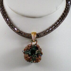 Super Nova Reversible Pendant Necklace/Mesh Chain